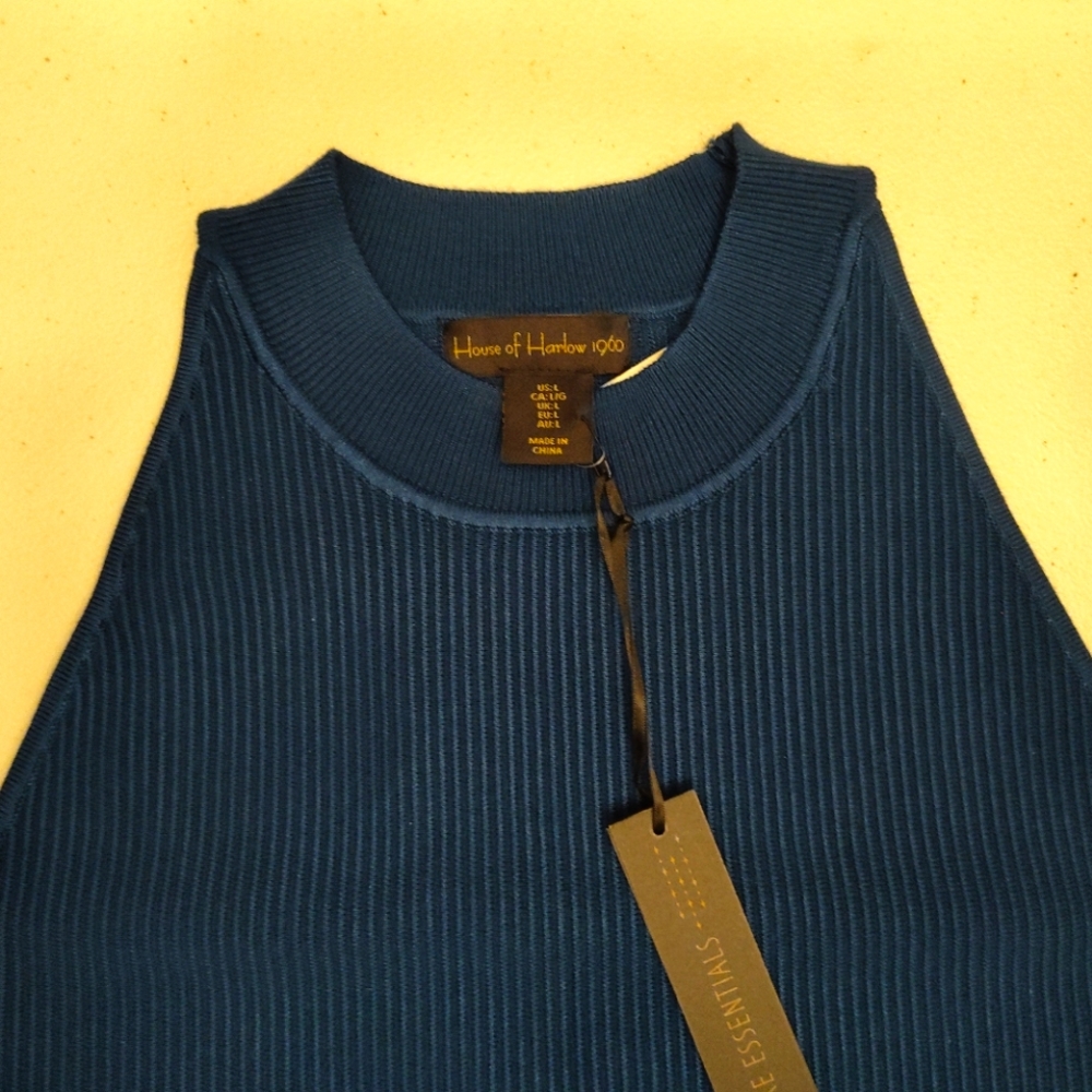 House Of Harlow 1960 Sleeveless Halter Neck Knit Top - Picture 2 of 4